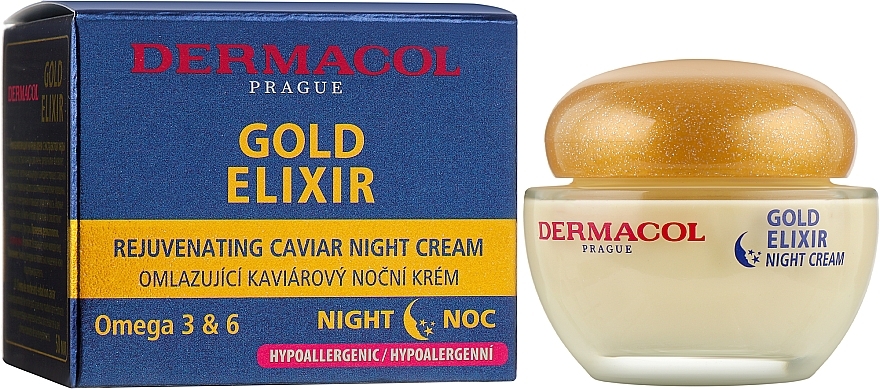 УЦЕНКА Крем ночной омолаживающий - Dermacol Gold Elixir Rejuvenating Caviar Night Cream * — фото N2