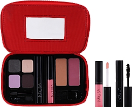 Парфумерія, косметика Набір для макіяжу "Дорожній" - Nouba Make Up Travel Kit (eyeshadows/7,2g + bronzing powder/3g + mascara/5 ml + lip gloss/4,5 ml + f/blush/3g + brush/1pc)