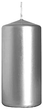 Свічка циліндрична 50x100 мм, сріблястий металік - Bispol — фото N1