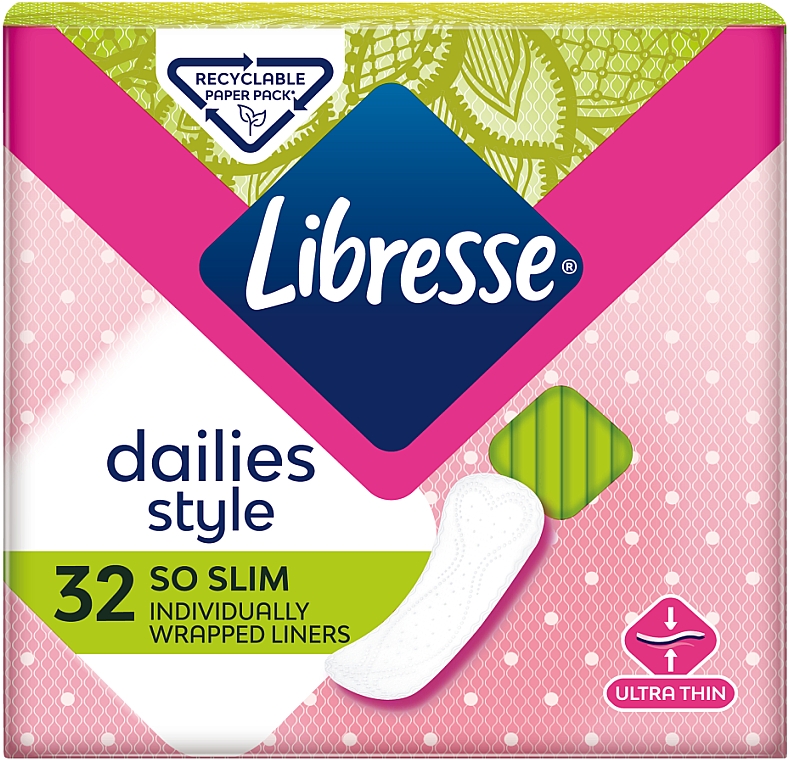 Ультратонкие ежедневные прокладки, 32 шт - Libresse Dailies Style Normal — фото N1