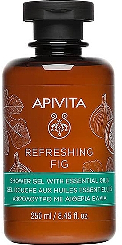 Гель для душу з ефірними маслами - Apivita Refreshing Fig Shower Gel with Essential Oils