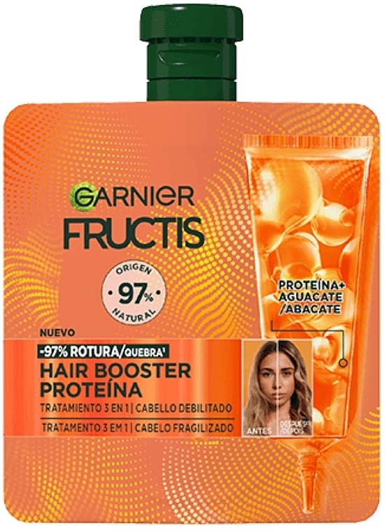 Бустер-маска для ослабленого волосся - Garnier Fructis Protein Hair Booster — фото N1