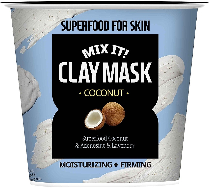 Глиняна зволожувальна й зміцнювальна маска з екстрактом кокоса - Superfood for Skin MIX IT! Clay Mask Coconut — фото N1