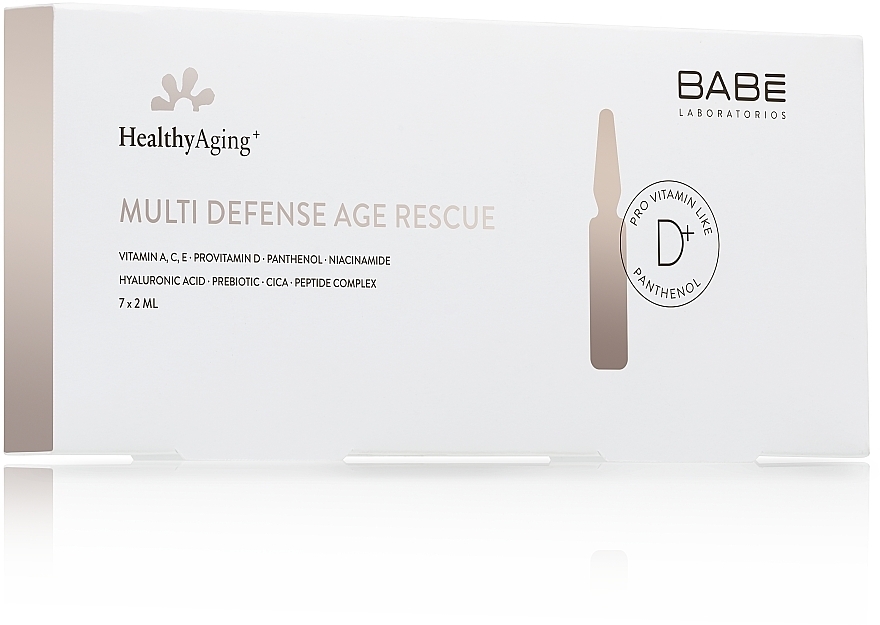 Мультизащитные ампулы с интенсивным омолаживающим эффектом - Babe Laboratorios Healthy Aging Multi Defense Age Rescue