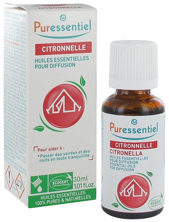 Комплекс эфирных масел "Цитронелла + 3 эфирных масла" - Puressentiel Huiles Essentielles Citronella — фото N2