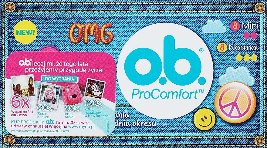 Тампоны, Mini 8шт + Normal 8шт - O.b. ProComfort Teens Tampony — фото N1
