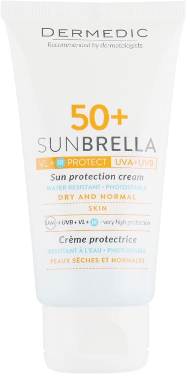 Солнцезащитный крем для сухой и нормальной кожи - Dermedic Sunbrella Sun Protection Cream Dry And Normal Skin SPF50+ — фото N2