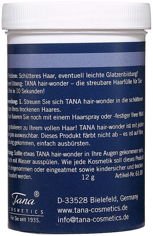 Порошок для густоты волос - Tana Hair Thickening Concealer — фото N3