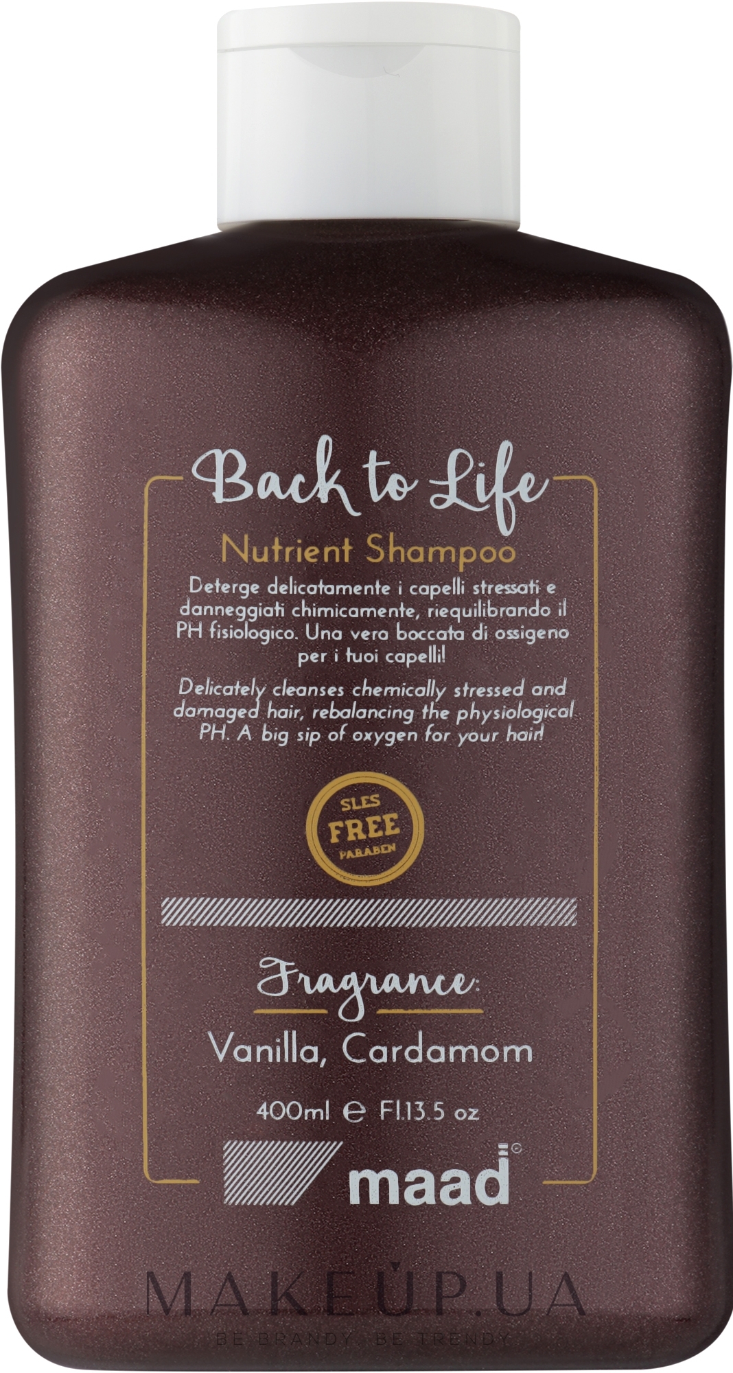 Шампунь живильний для відновлення волосся - Maad Back To Life Nutrient Shampoo — фото 400ml