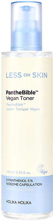 Зволожувальний і заспокійливий тонер для обличчя - Holika Holika  Less On Skin PantheBible Vegan Toner — фото N1