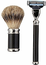 Набор для бритья - Golddachs Fine Badger, Mach3 Metal Chrome Handle (sh/brush + razor + stand) — фото N3