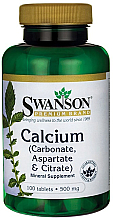 Харчова добавка "Карбонат кальцію, аспартат і цитрат", 500 мг - Swanson Calcium (Carbonate, Aspartate & Citrate) — фото N1