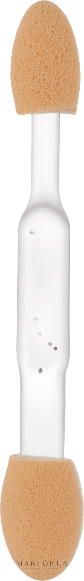 Аппликатор для теней 6,5 см CS08W, прозрачная ручка, белый - Cosmo Shop — фото 10шт