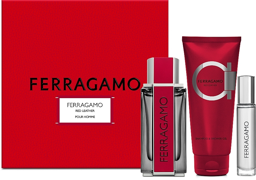 Salvatore Ferragamo Ferragamo Red Leather - Набор (edp/100ml + edp/10ml + sh/gel/100ml) — фото N1