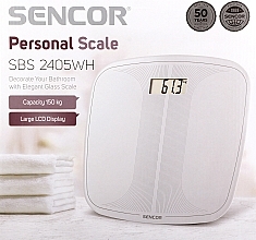 Весы напольные, белые - Sencor SBS 2405WH — фото N1