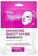 Парфумерія, косметика Тканинна маска для обличчя з ніацинамідом - Beauty Formulas Enhancing Sheet Mask