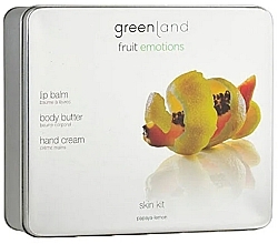 Духи, Парфюмерия, косметика Набор - Greenland Green Land Papaya Skin Kit (lip/balm/3.9g + body/butter/120ml + hand/cream/75ml)