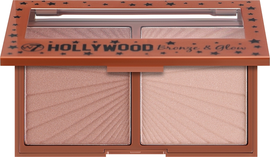 Хайлайтер для лица - W7 Cosmetics Hollywood Bronze Glow Duo Bronzer Highlighter — фото N1
