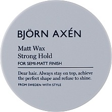 Матовый воск для волос - BjOrn AxEn Matt Wax Strong Hold — фото N1