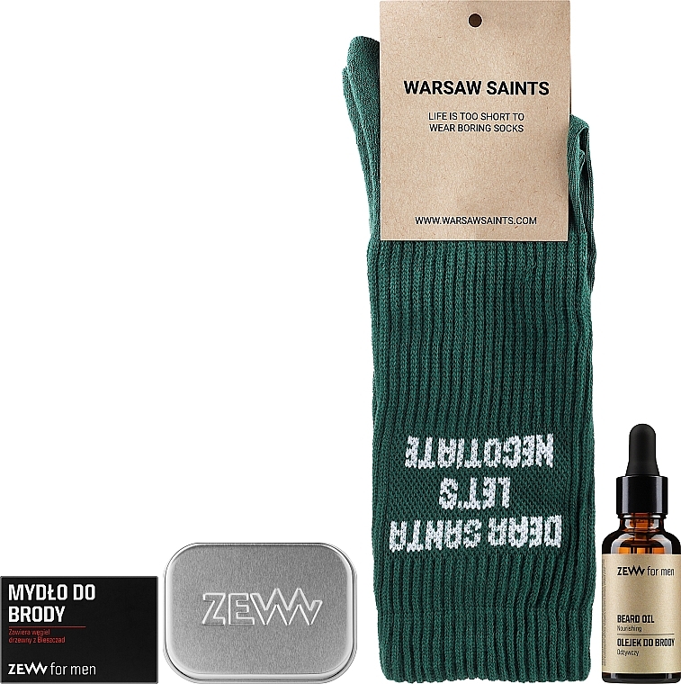 Набор - Zew For Men (oil/30ml + soap/85ml + soap/holder/1pcs + green/socks) — фото N2