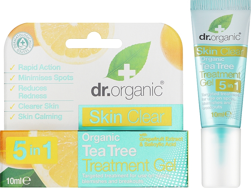 Лечебный гель с чайным деревом 5в1 - Dr. Organic Skin Clear 5in1 Treatment Gel — фото N2