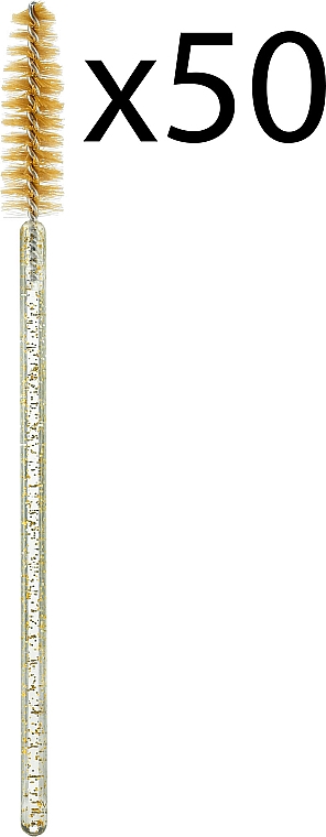 Одноразові щіточки для вій і брів, прозоро-жовті - Lewer — фото N1
