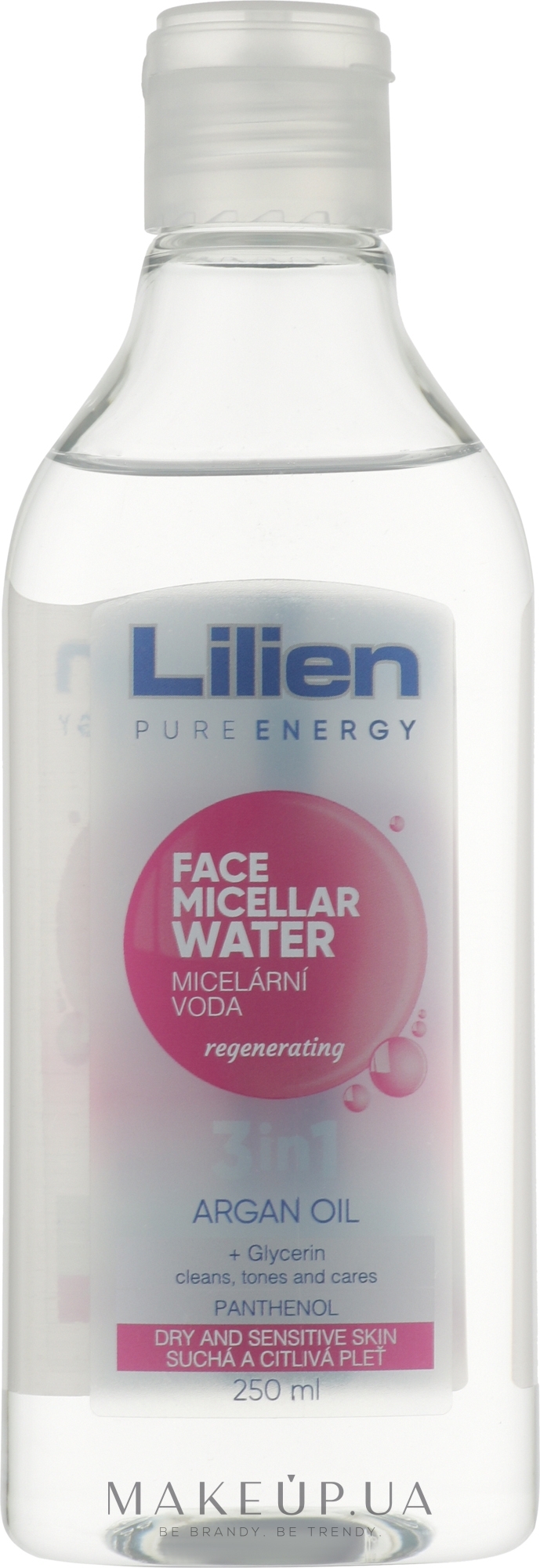 Мицеллярная вода для очищения кожи лица и снятия макияжа с Аргановым маслом - Lilien Face Micellar Water — фото 250ml