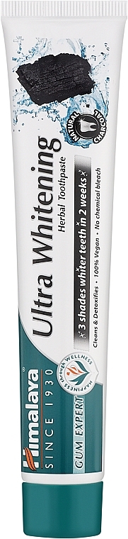 Чорна відбілювальна паста з активованим вугіллям - Himalaya Herbals Ultra Whitening Herbal Toothpaste — фото N1