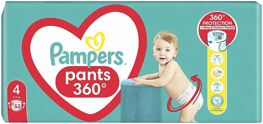 Підгузки-трусики, розмір 4 (Maxi) 9-15 кг, 52 шт. - Pampers Pants Maxi — фото N2