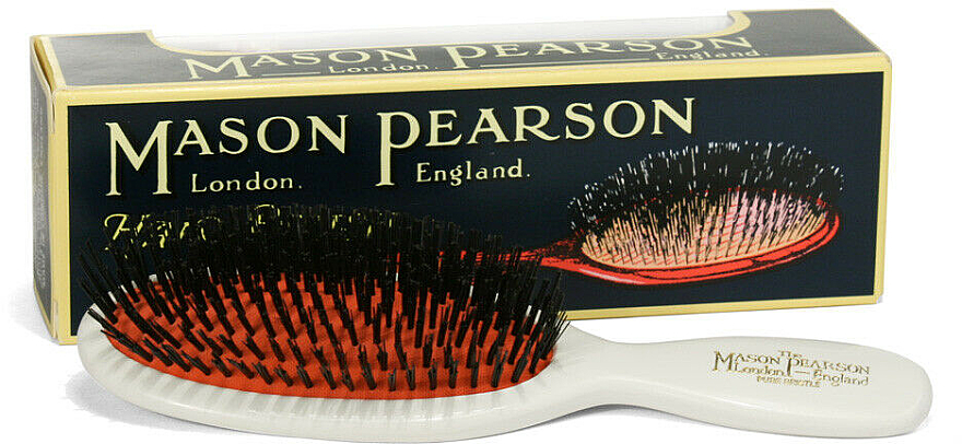 Щетка для волос, слоновая кость - Mason Pearson Pocket Bristle Hair Brush B4 Ivory — фото N1