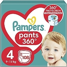 Підгузки-трусики Pants Розмір 4 (Maxi) 9-15 кг, Mega Pack 108 шт. - Pampers — фото N1