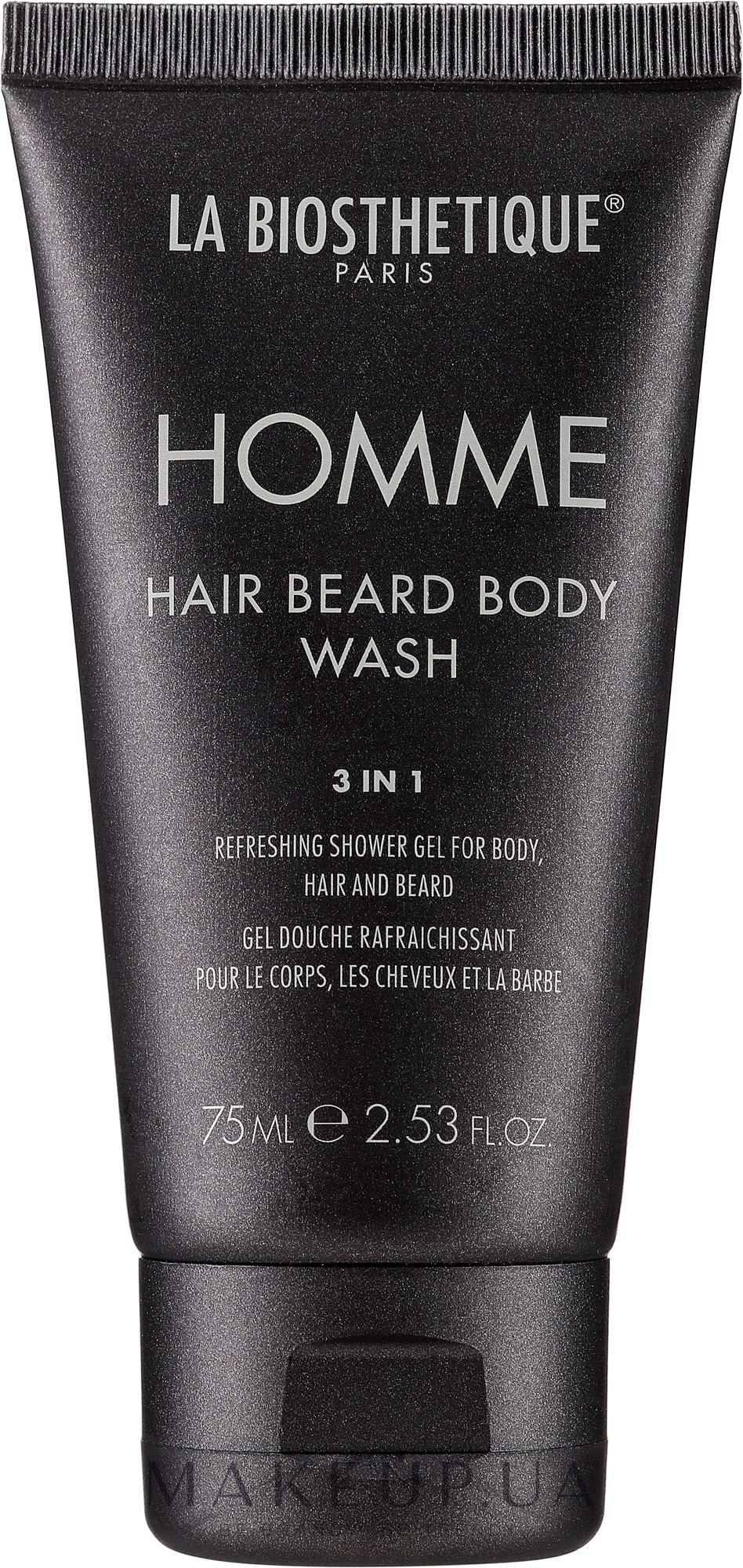 Гель для тіла, волосся і бороди - La Biosthetique Homme Hair Beard Body Wash — фото 75ml
