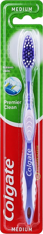 Зубна щітка "Прем'єр" середньої жорсткості №2, фіолетова - Colgate Premier Medium Toothbrush — фото N1