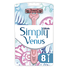 Одноразові станки для гоління, 8 шт. - Gillette Simply Venus 3 Simply Smooth — фото N1