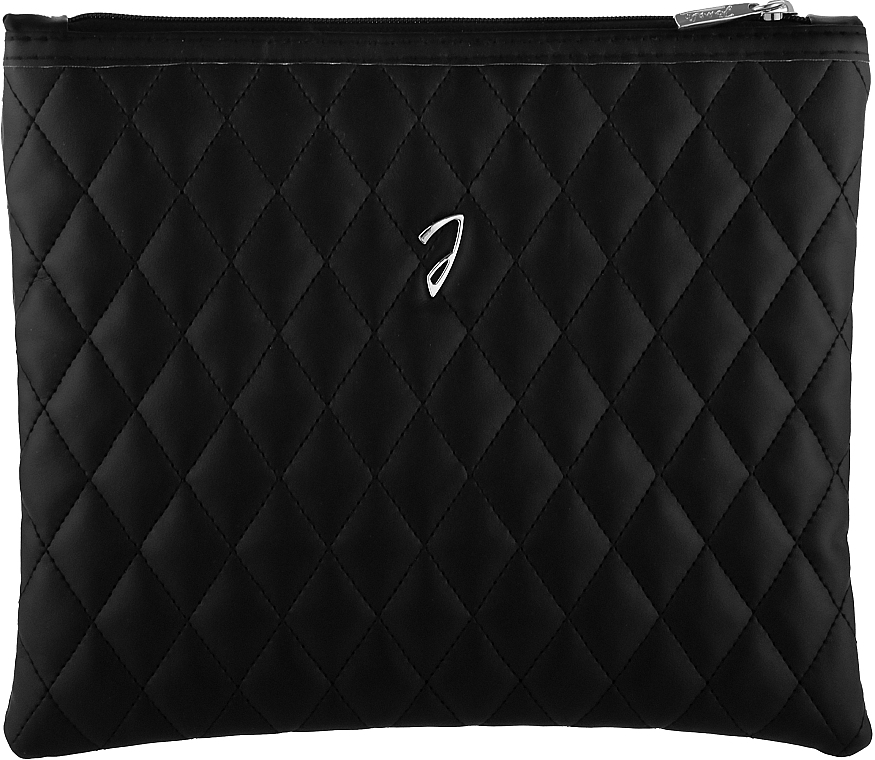 Косметичка стьобана велика, чорна, A6130VT - Janeke Black Quilted Pouch — фото N1