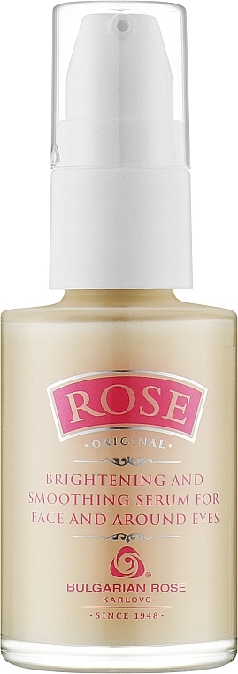 Осветляющая и разглаживающая сыворотка для лица и вокруг глаз - Bulgarian Rose Rose Original Brightening & Smoothing Face & Eye Serum — фото N1