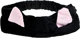 Косметична пов'язка «Кішка», чорна - Cosmo Shop — фото N1