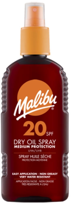 Сухое масло для загара - Malibu Dry Oil Spray Medium Protection Very Water Resistant SPF 20 — фото N1