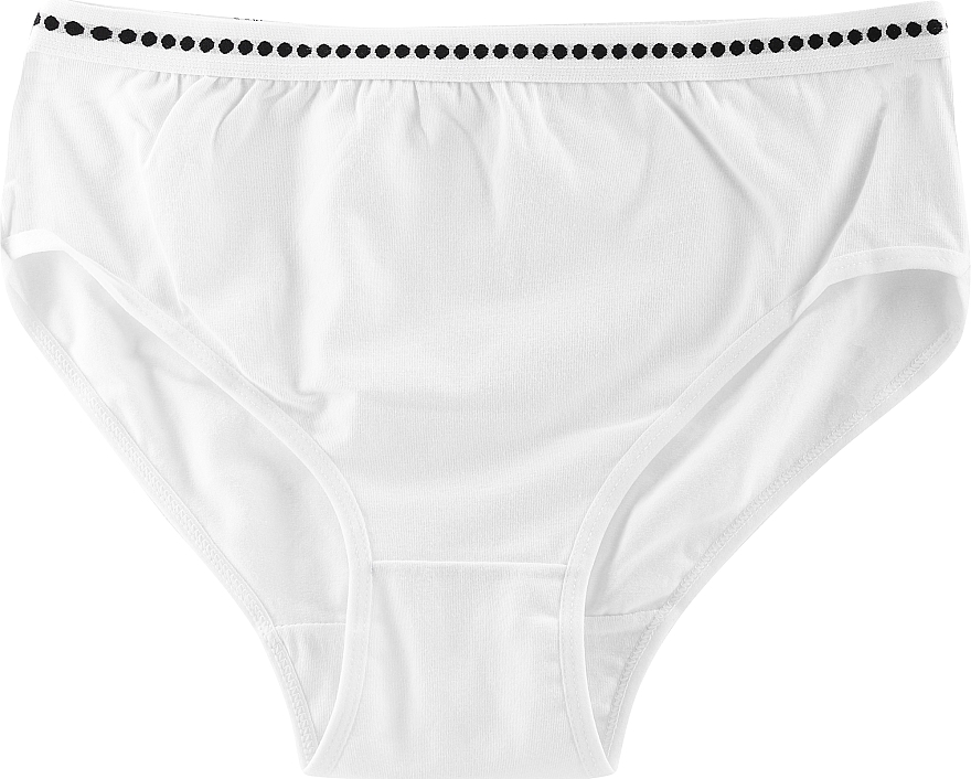 Трусы женские бикини с резинкой в горошек, белые - Moraj — фото N1