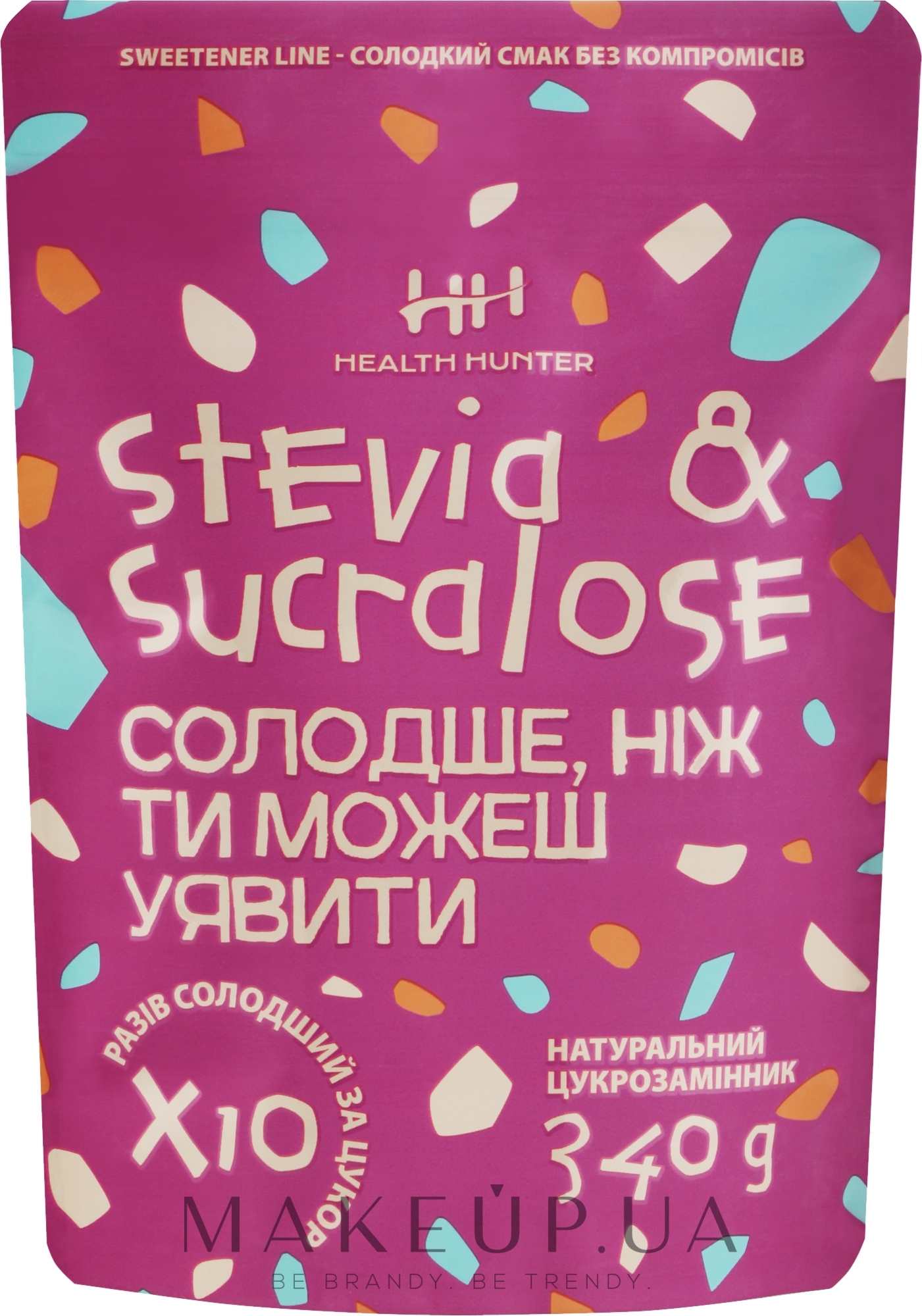 Заменитель сахара "Стевия и сукралоза" - Health Hunter Stevia & Sucralose 1:10 — фото 340g