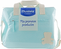 Духи, Парфюмерия, косметика Набор - Mustela Baby Bag My First Products Blue Set (wipes/25pcs + b/cr/50m + spray/200ml + b/lot/300ml + sh/gel/500ml + bag)