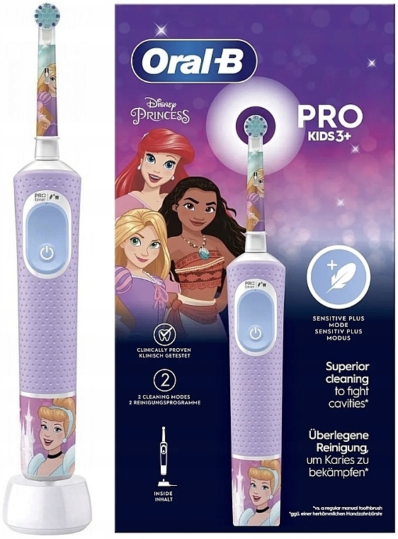 Электрическая зубная щетка - Oral-B Braun Vitality Pro Kids 3+ Princess — фото N1
