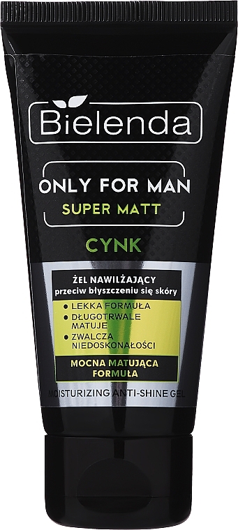 Увлажняющий гель против блеска кожи - Bielenda Only For Men Super Mat Moisturizing Anti-Shine Gel — фото N1