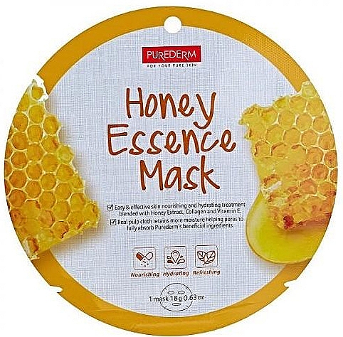 Маска коллагеновая для лица - Purederm Honey Essence Mask — фото N1