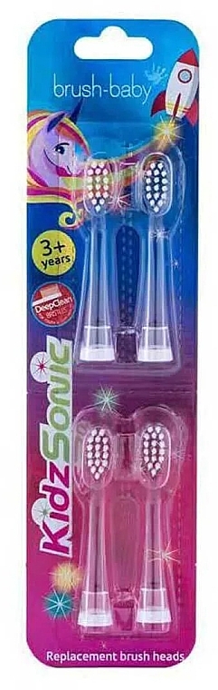Насадки к электрической зубной щетке "KidzSonic", 3+ - Brush-Baby Replacement KidzSonic Kids Electric Toothbrush Heads — фото N1