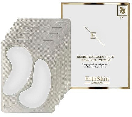 Гидрогелевые патчи под глаза с коллагеном и эссенцией розы - ErthSkin London Double Collagen + Rose Hydro-Gel Eye Pads — фото N1