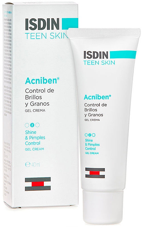 Гель-крем для комбинированной и жирной кожей лица - Isdin Teen Skin Acniben  — фото N3