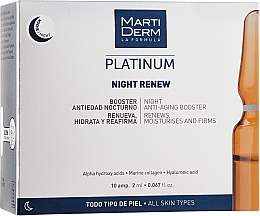 Ночные ампулы для лица против фотостарения - MartiDerm Platinum Night Renew Ampollas  — фото N3