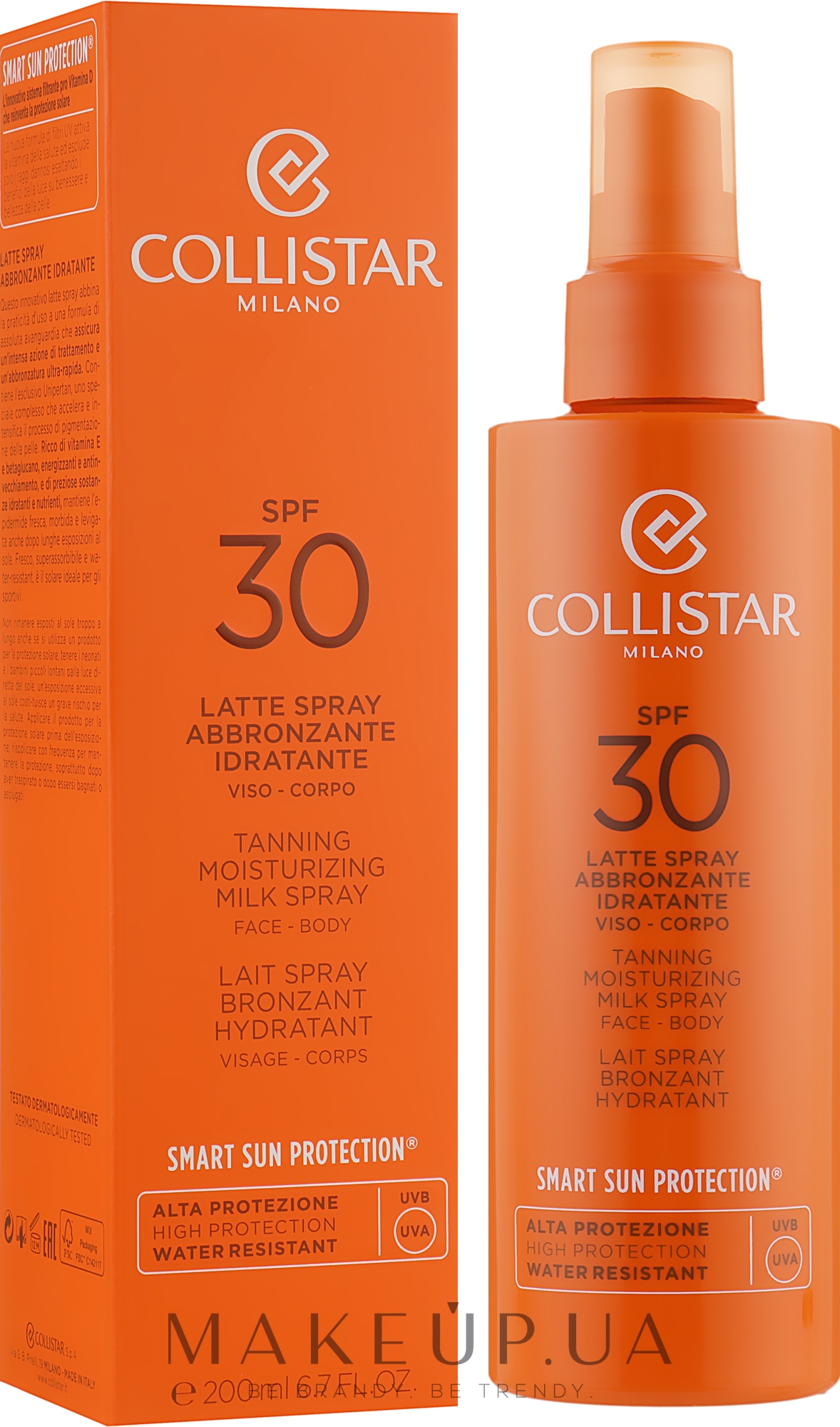 Спрей для загара - Collistar Tanning Moisturizing Milk Spray SPF 30 — фото 200ml