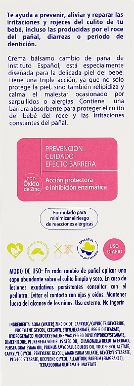 Крем від пелюшкового дерматиту - Instituto Espanol Bebe Sootthing Relief Diaper Rash Cream — фото N3